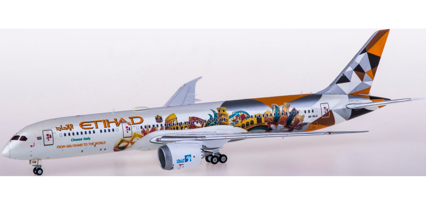 1:400 JC Wings XX4255 Etihad Airways Boeing 787-9 Dreamliner A6-BLH Choose Italy Livery+Free Tractor