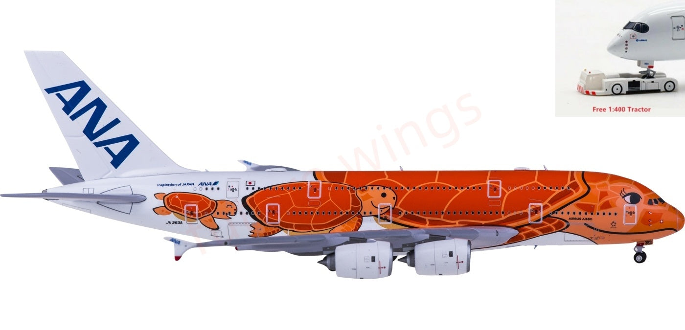 1:400 JC Wings EW4388008 ANA Airbus A380 JA383A Kala Aircraft Model+Free Tractor