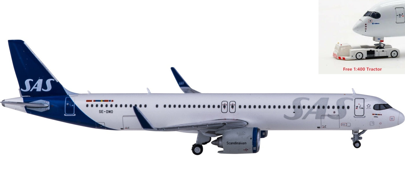 1:400 Geminijets GJSAS1944 SAS Airbus A321neo SE-DMO+Free Tractor