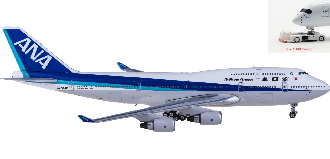 1:400 Phoenix PH04372 ANA Boeing 747-400 JA8097+Free Tractor