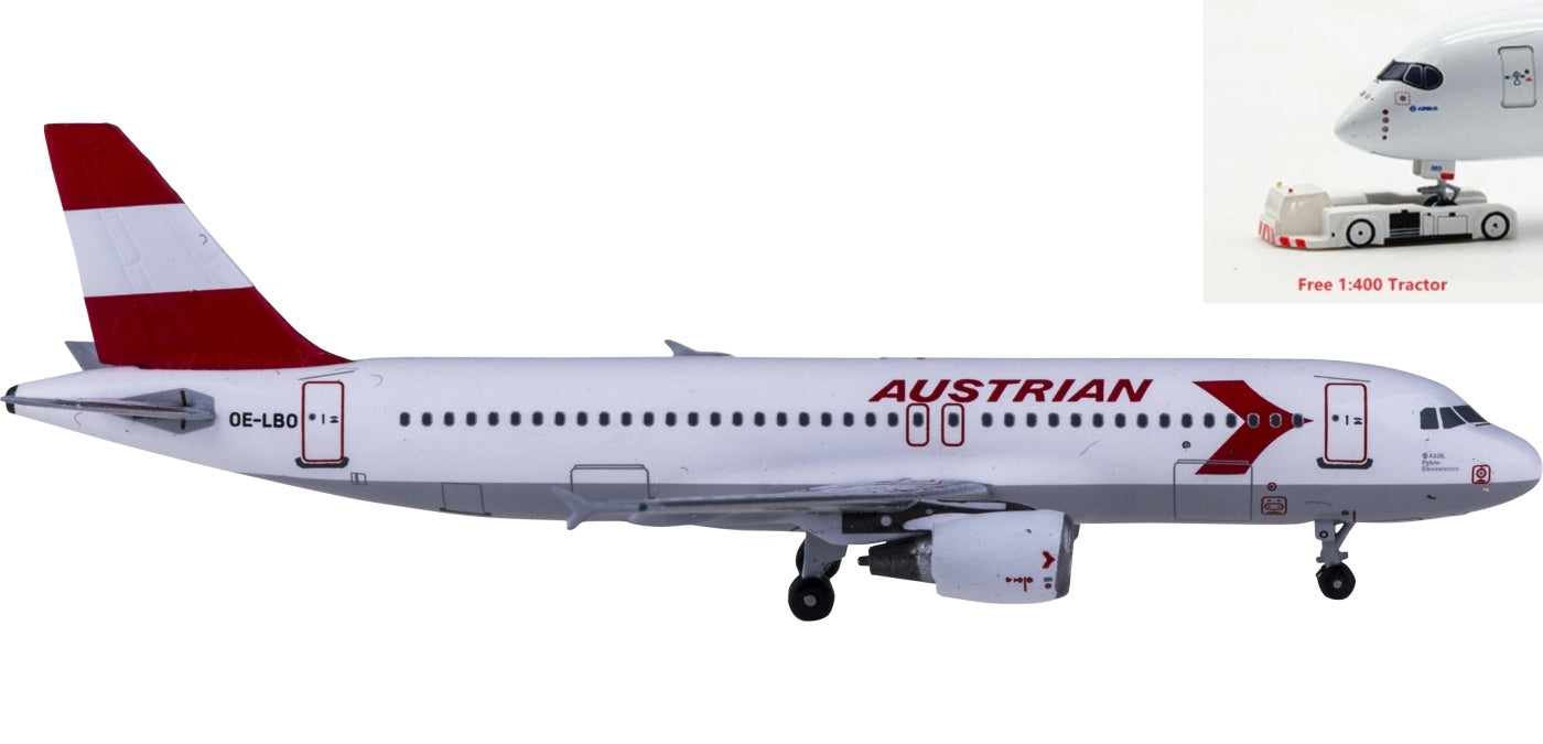 (Rare)1:400 AeroClassics AC419926 Austrian Airlines Airbus A320 OE-LBO +Free Tractor