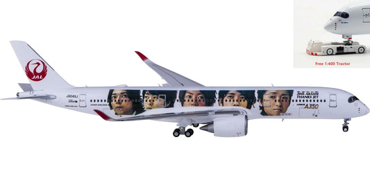 1:400 JC Wings EW4359005 Japan Airlines Airbus A350-900XWB JA04XJ Aircraft Model+Free Tractor