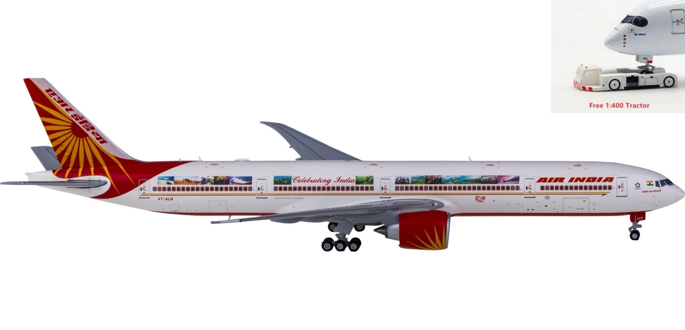 1:400 JC Wings LH4190 Air India Boeing 777-300ER VT-ALN+Free Tractor