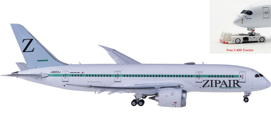 1:400 JC Wings EW4788004A ZIPAIR Boeing 787-8 JA822J "Flaps Down" Aircraft Model+Free Tractor