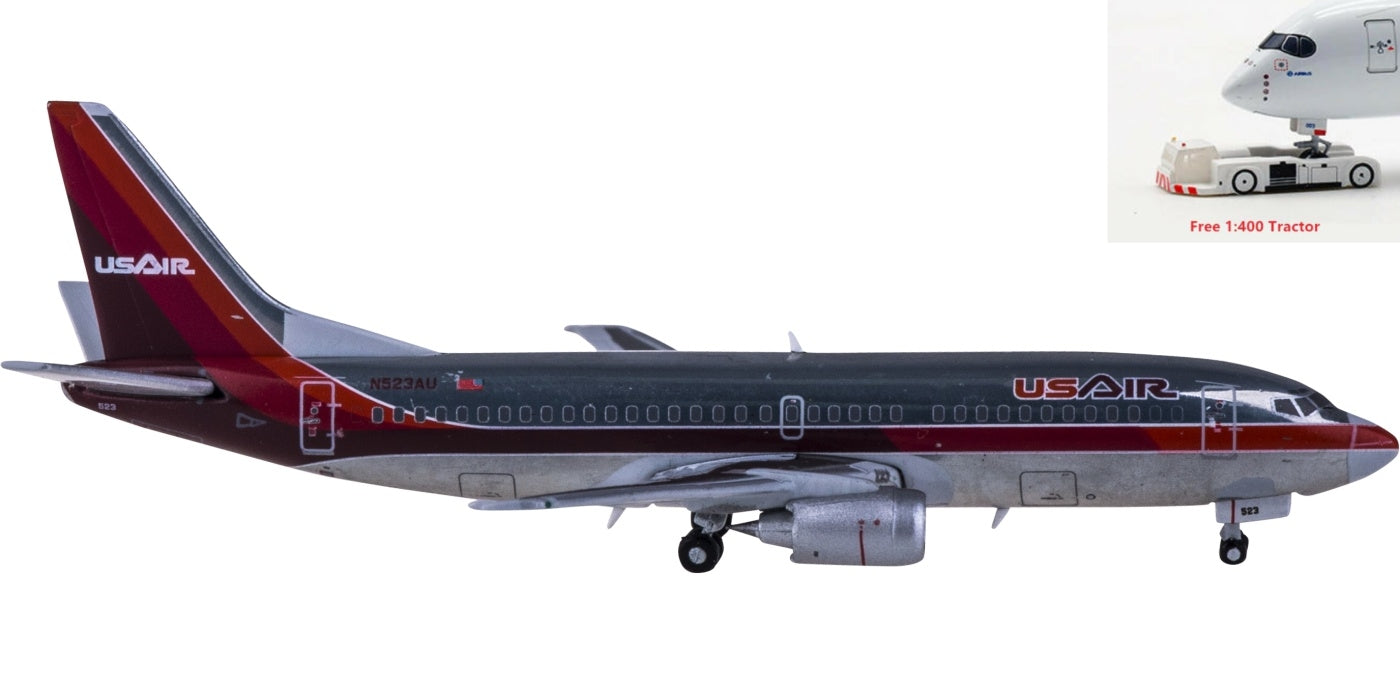 1:400 Geminijets GJUSA372 USAir Boeing 737-300 N523AU+Free Tractor