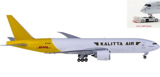 1:400 Phoenix PH04380 Kalitta Air x DHL Boeing 777-200 N772CK+Free Tractor