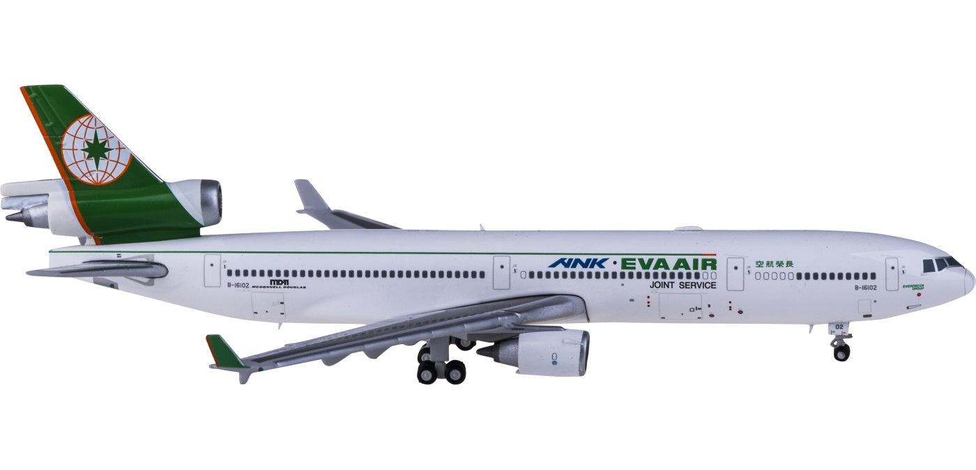 1:400 JC Wings XX4191 EVA Air McDonnell Douglas MD-11 B-16102 Aircraft Model+Free Tractor