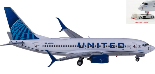 1:400 NG Models NG77003 United Airlines Boeing 737-700 N21723+Free Tractor