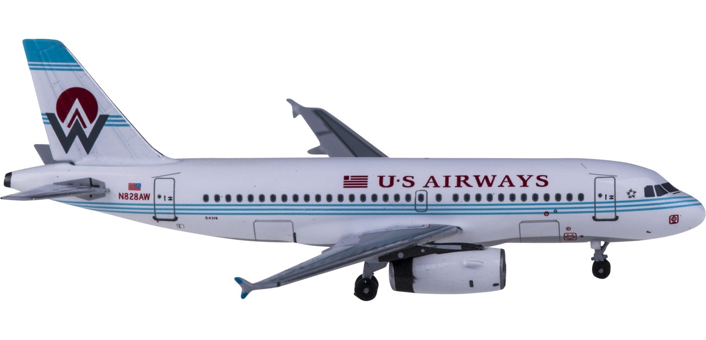 (Rare)1:400 AeroClassics BBX41612 US Airways Airbus A319 N828AW America West+Free Tractor