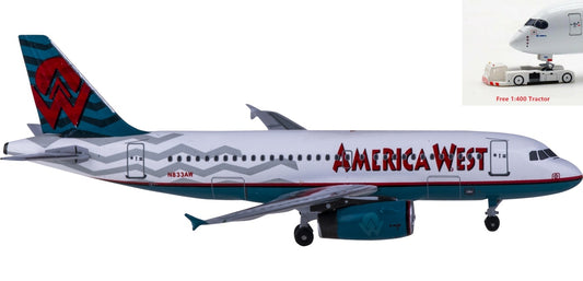 (Rare)1:400 AeroClassics BBX41611 America West Airlines Airbus A319 N833AW+Free Tractor