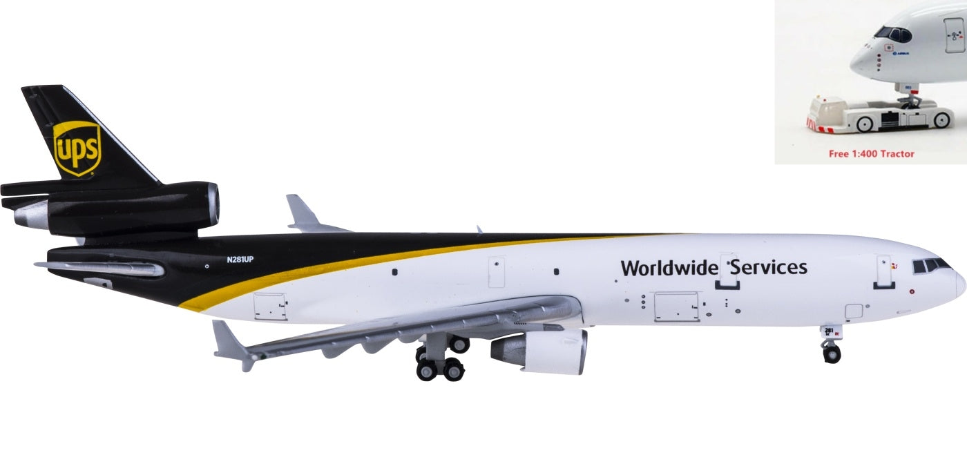 1:400 Geminijets GJUPS1991 UPS McDonnell Douglas MD-11F N281UP+Free Tractor