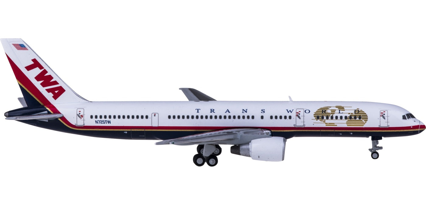 1:400 Geminijets GJTWA1982 TWA Boeing 757-200 N725TW+Free Tractor