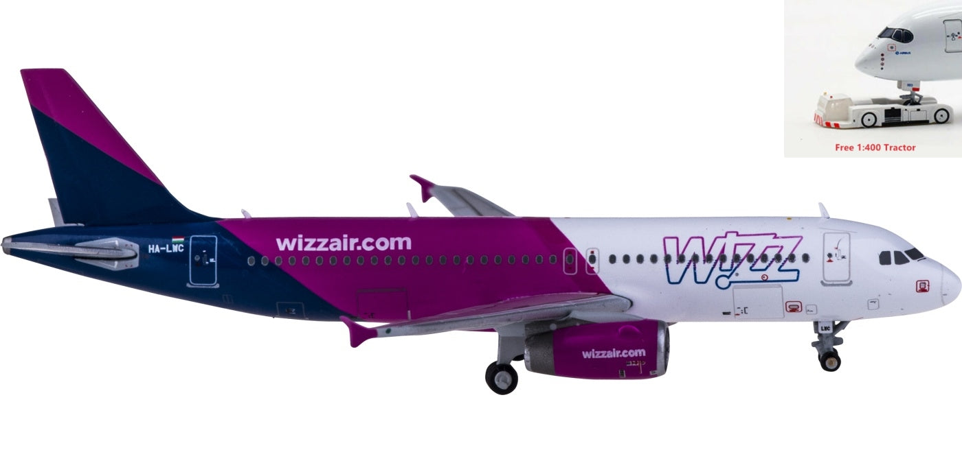 1:400 Geminijets GJWZZ1978 Wizz Air Airbus A320 HA-LWC +Free Tractor