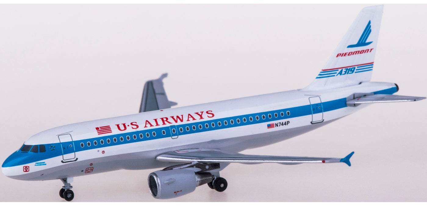 (Rare)1:400 AeroClassics BBX41606 US Airways Airbus A319 N744P Piedmont+Free Tractor