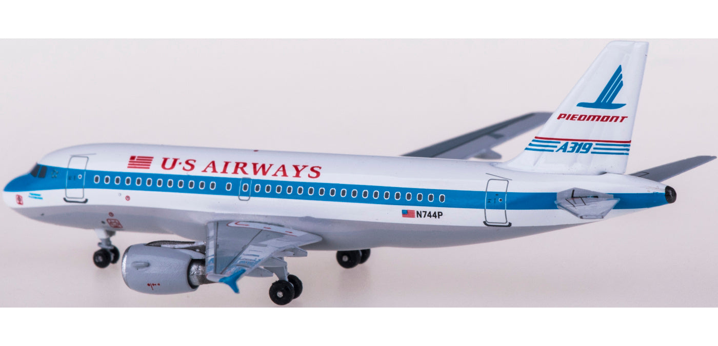 (Rare)1:400 AeroClassics BBX41606 US Airways Airbus A319 N744P Piedmont+Free Tractor