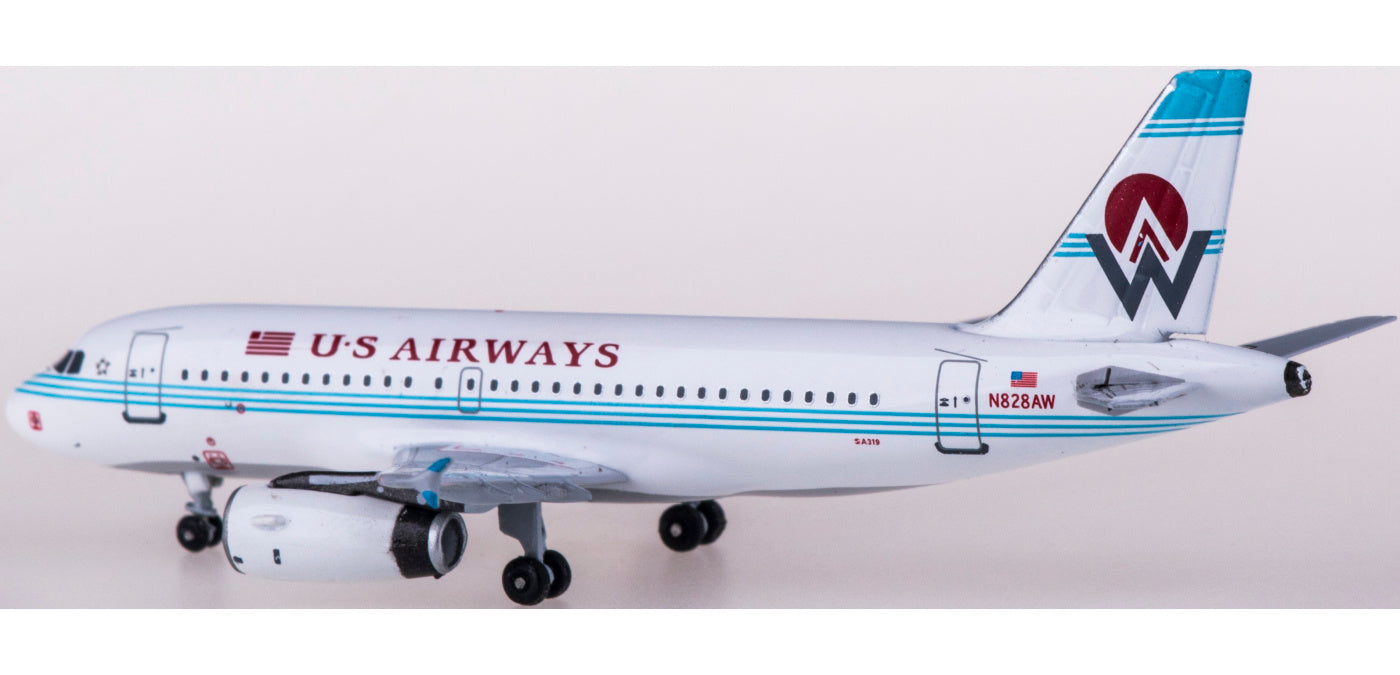 (Rare)1:400 AeroClassics BBX41612 US Airways Airbus A319 N828AW America West+Free Tractor