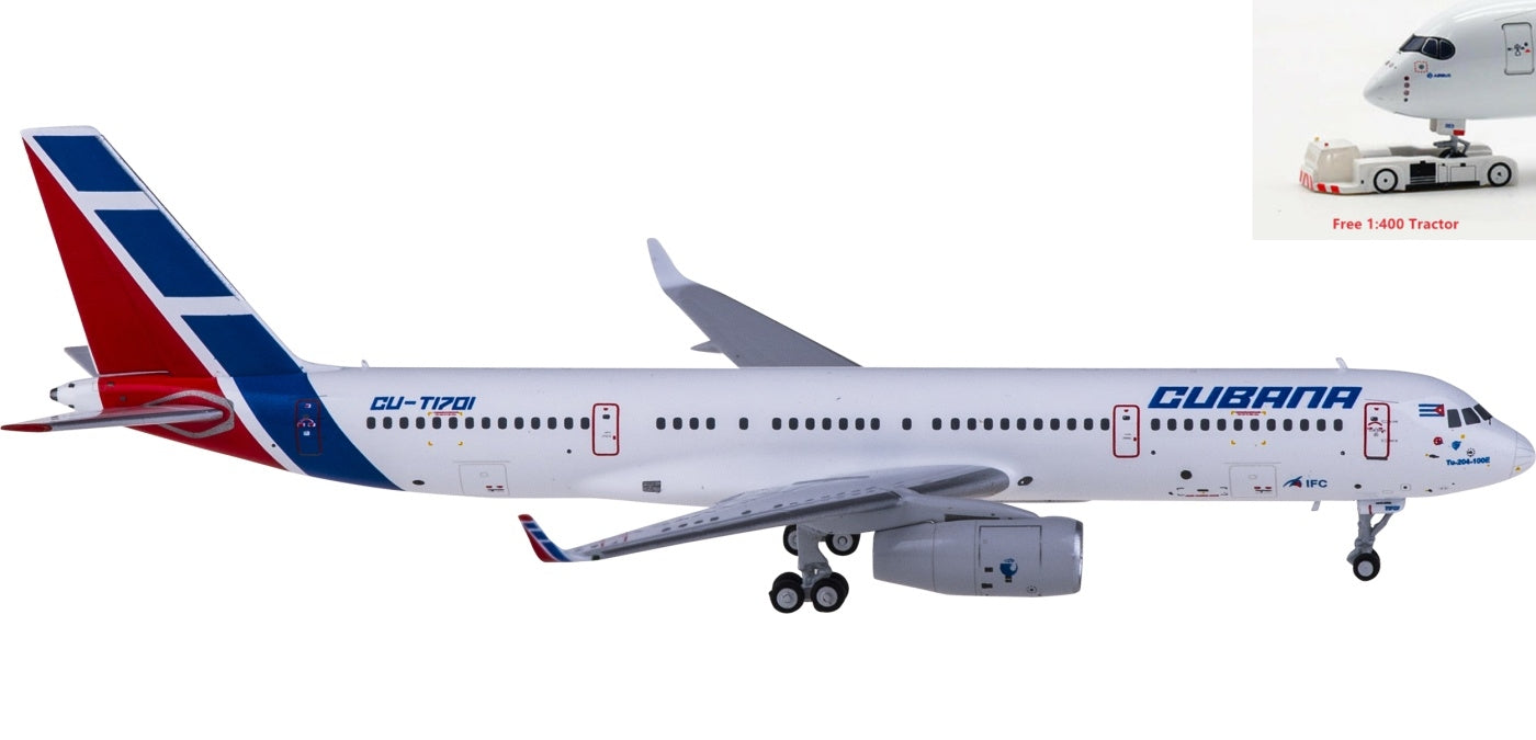 1:400 NG Models NG40001 Cubana Tupolev TU-204-100E CU-T1701+Free Tractor