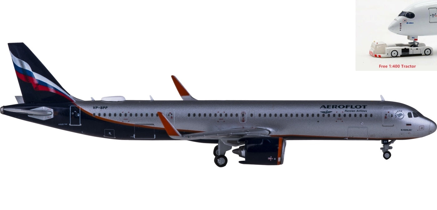 1:400 Geminijets GJAFL1987 Aeroflot Airbus A321neo VP-BPP+Free Tractor