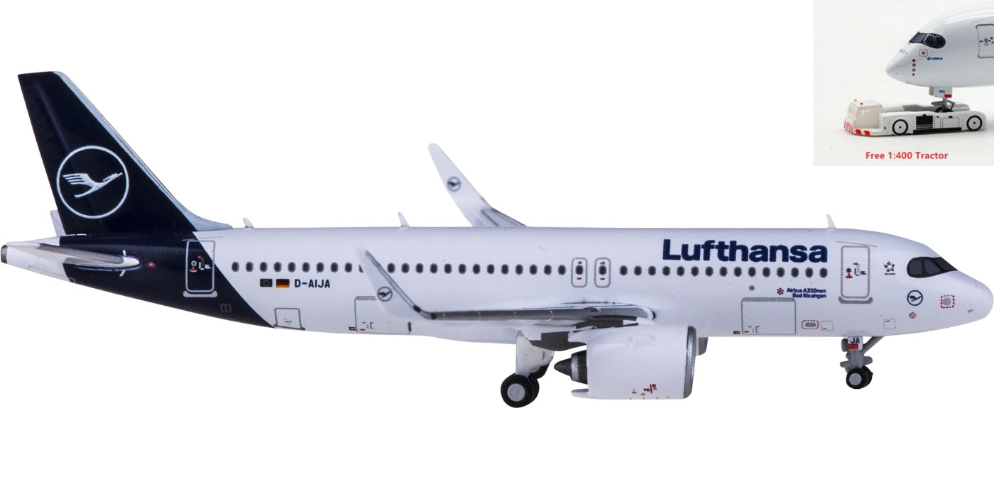 1:400 Geminijets GJDLH1968 Lufthansa Airlines Airbus A320neo D-AIJA+Free Tractor