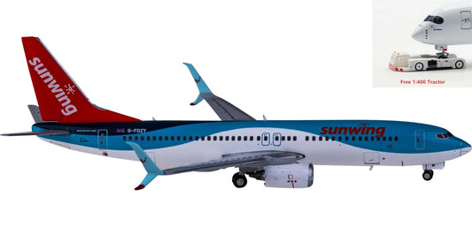 1:400 JC Wings LH4204 Sunwing Airlines Boeing 737-800 G-FDZY+Free Tractor