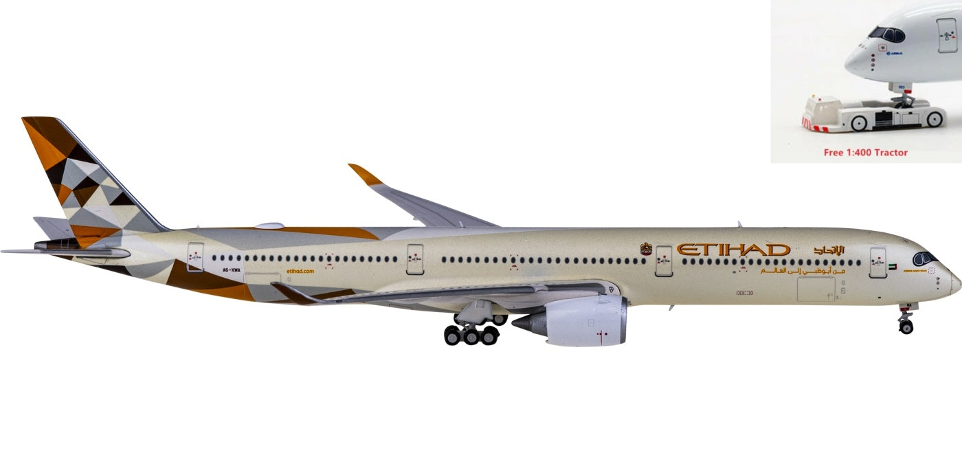 1:400 JC Wings XX4187 Etihad Airways Airbus A350-1000XWB A6-XWA+Free Tractor