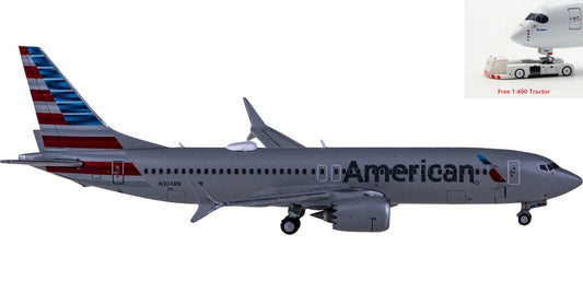 1:400 Geminijets GJAAL1863 American Airlines Boeing 737 MAX 8 N324RN+Free Tractor
