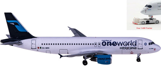 1:400 AeroClassics AC411024 Mexicana Airbus A320 XA-MXK "ONE WORLD" Aircraft Model+Free Tractor