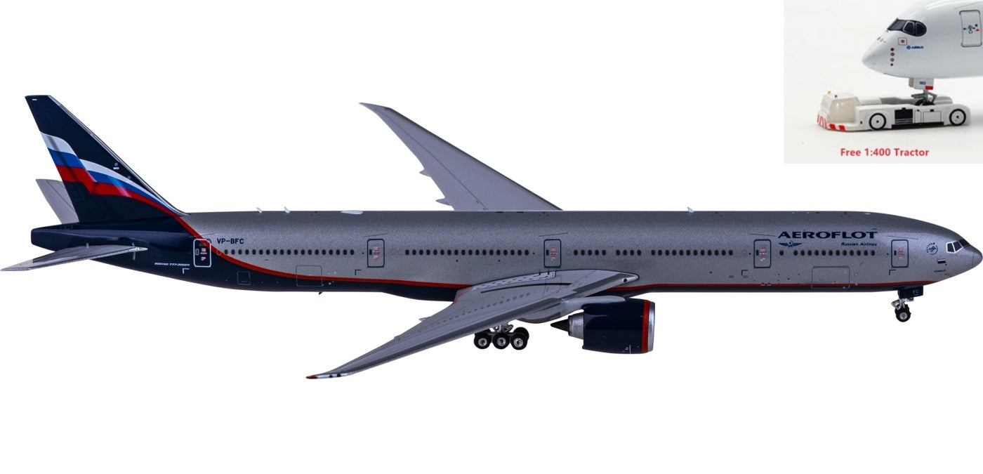 1:400 Phoenix PH11699 Aeroflot Boeing 777-300ER VP-BFC+Free Tractor