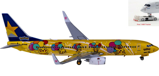 1:400 Phoenix PH04408 Skymark Airlines Boeing 737-800 JA73AB+Free Tractor