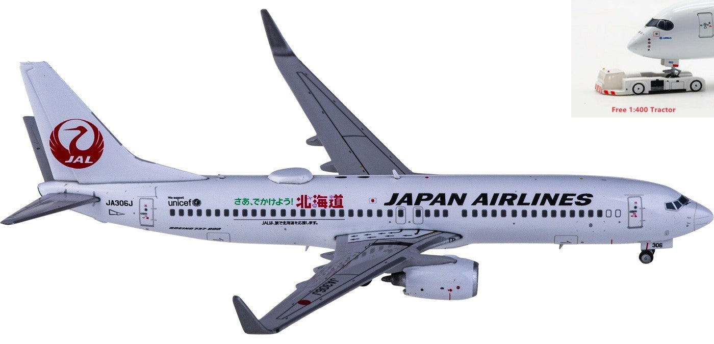 1:400 JC Wings EW4738006 Japan Airlines Boeing 737-800 JA306J+Free Tractor