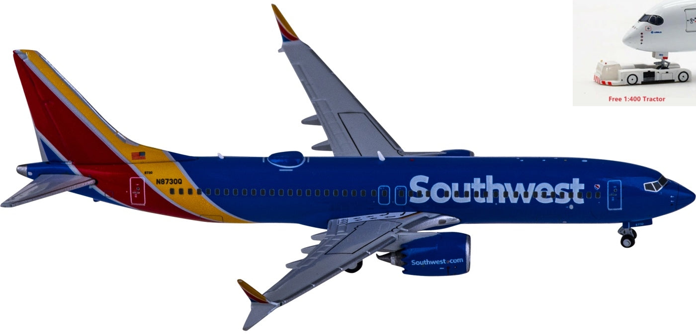 1:400 Geminijets GJSWA2017 Southwest Airlines Boeing 737 MAX 8 N8730Q+Free Tractor