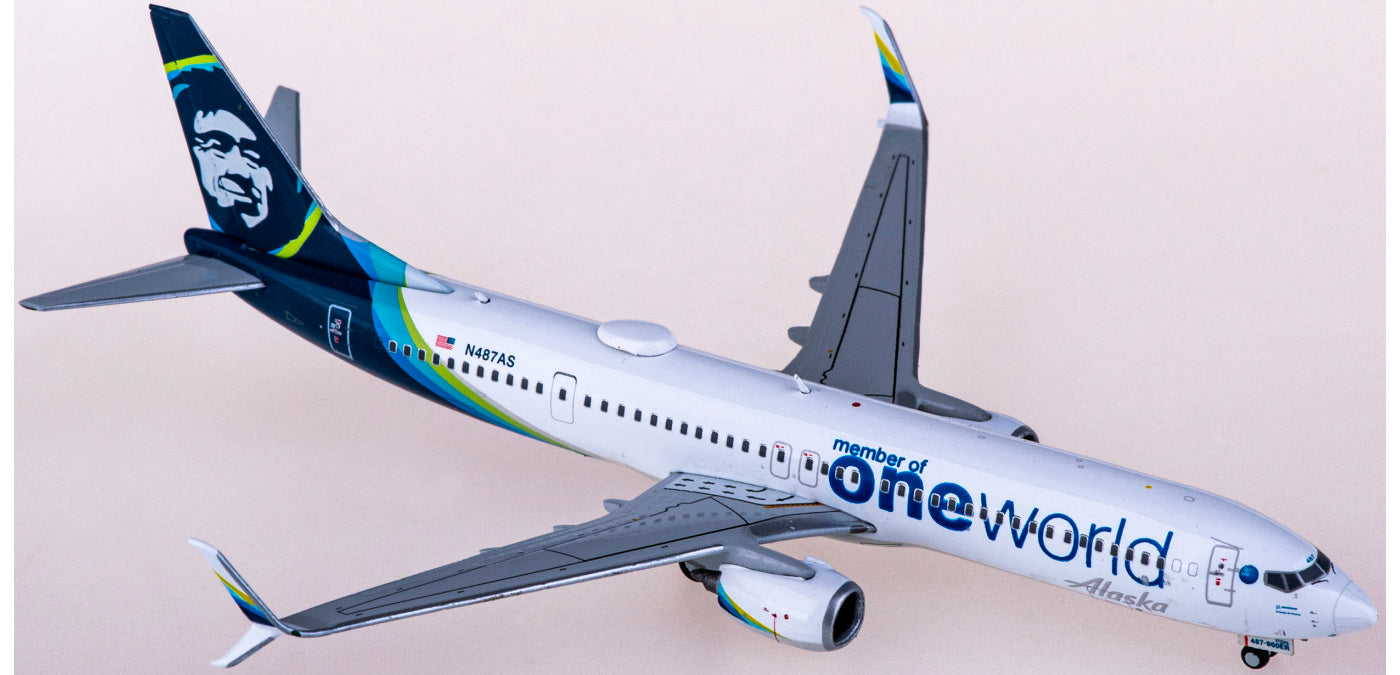 1:400 Geminijets GJASA2025 Alaska Airlines Boeing 737-900ER N487AS "ONE WORLD"+Free Tractor