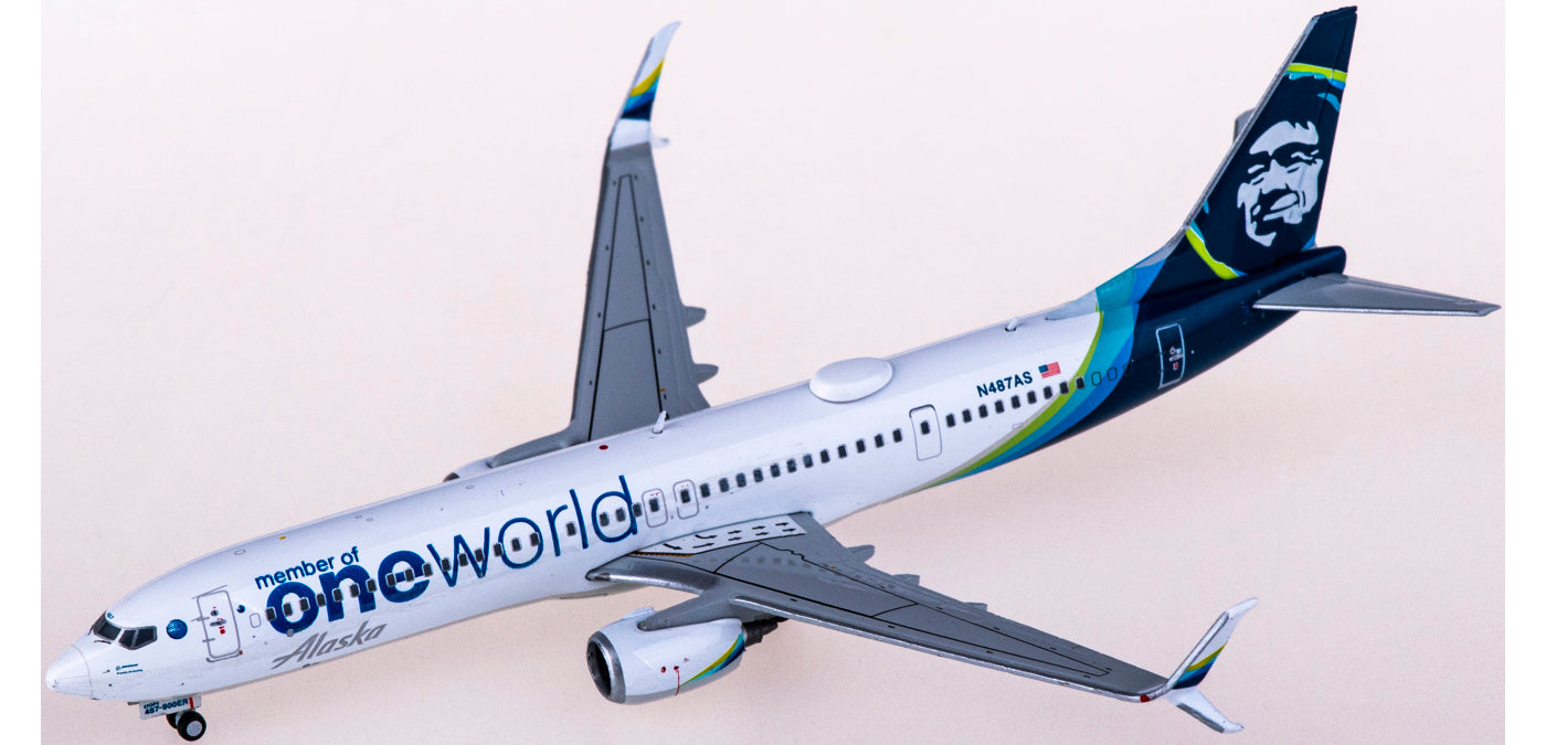 1:400 Geminijets GJASA2025 Alaska Airlines Boeing 737-900ER N487AS "ONE WORLD"+Free Tractor