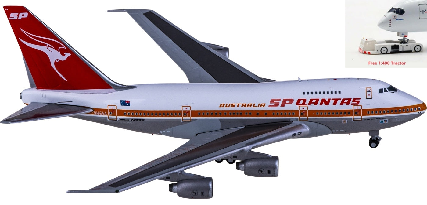 1:400 JC Wings EW474S005 Qantas Airways Boeing 747SP VH-EAA+Free Tractor