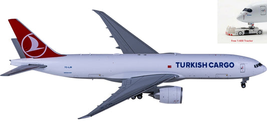 1:400 JC Wings EW477L001 Turkish Airlines Cargo Boeing 777-200LRF TC-LJN Aircraft Model+Free Tractor