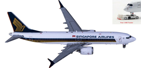 1:400 JC Wings EW438M003 Singapore Airlines Boeing 737 MAX 8 9V-MBN+Free Tractor