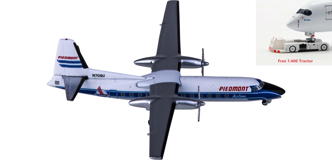 1:400 AeroClassics AC411039 Piedmont Airlines Fokker F-27 N709U Aircraft Model+Free Tractor