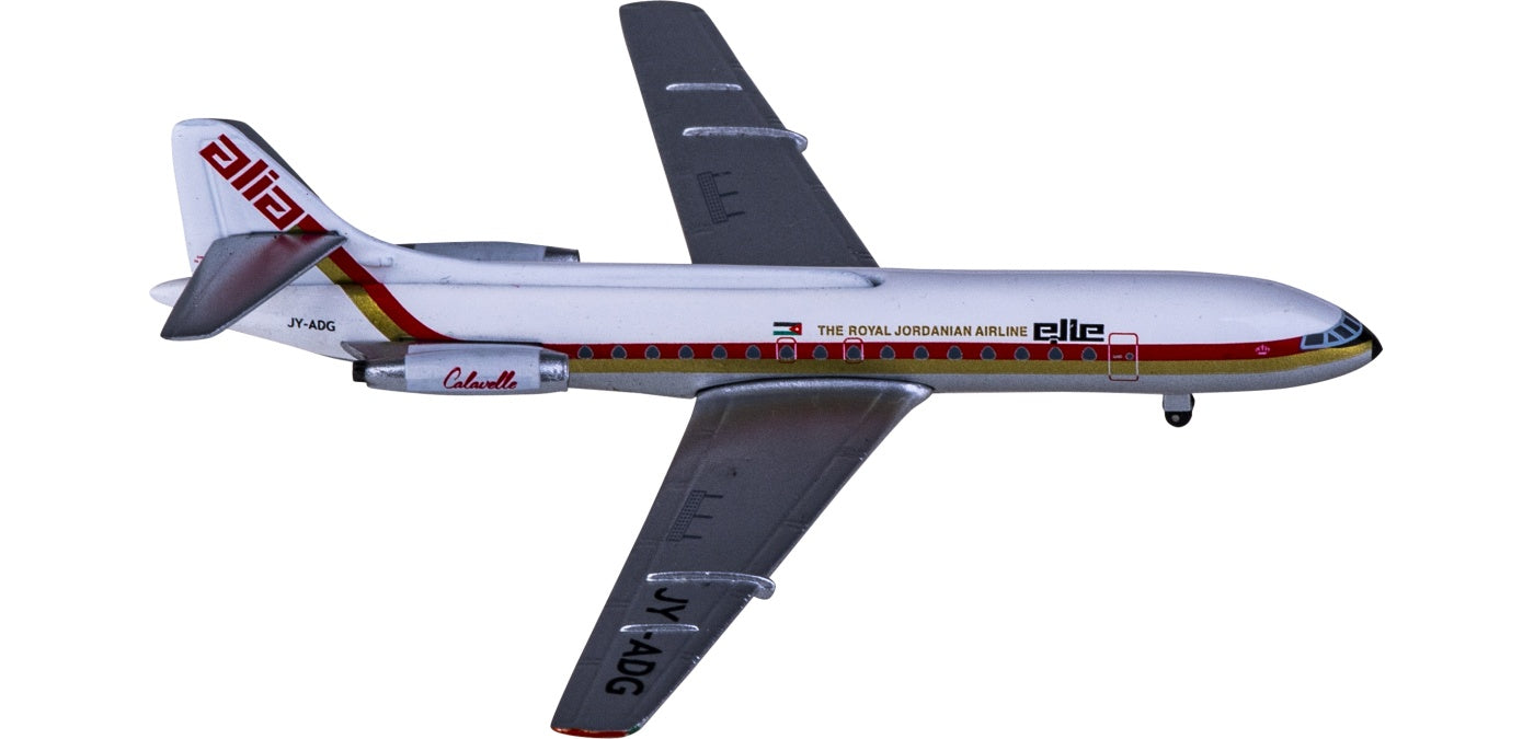 1:400 AeroClassics  AC419946 Royal Jordanian Airlines Sud Aviation SE 210 JY-ADG Aircraft Model+Free Tractor