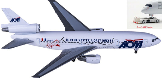 1:400 AeroClassics AC411034 AOM French Airlines McDonnell Douglas DC-10-30 F-GNEM Orly Quest Aircraft Model+Free Tractor