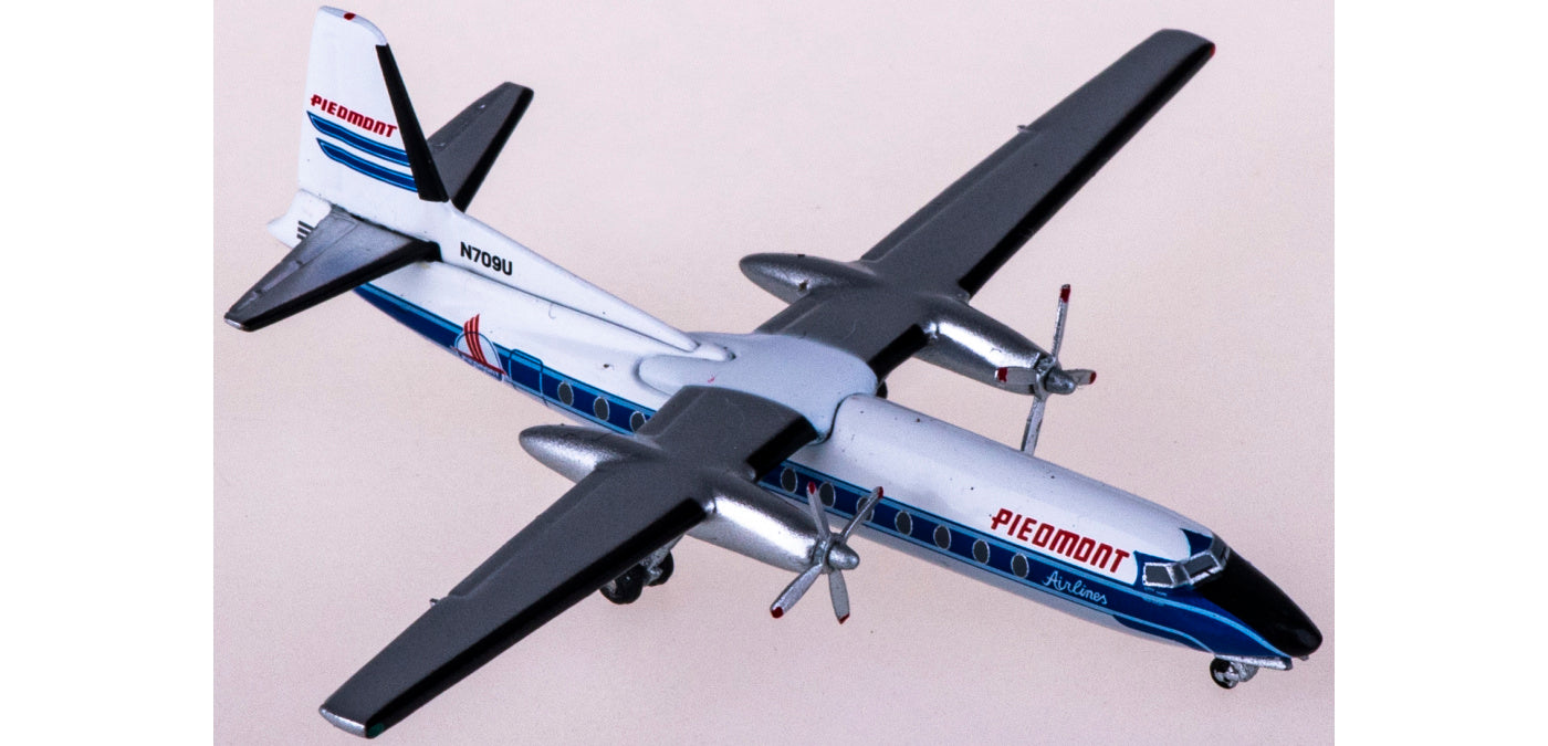 1:400 AeroClassics AC411039 Piedmont Airlines Fokker F-27 N709U Aircraft Model+Free Tractor