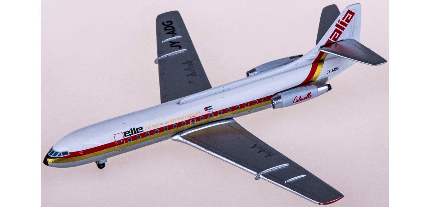 1:400 AeroClassics  AC419946 Royal Jordanian Airlines Sud Aviation SE 210 JY-ADG Aircraft Model+Free Tractor