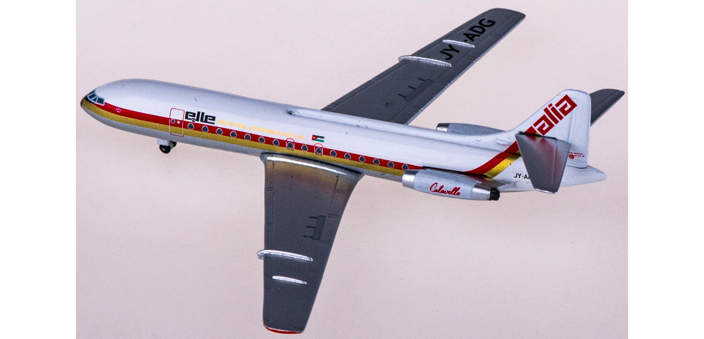 1:400 AeroClassics  AC419946 Royal Jordanian Airlines Sud Aviation SE 210 JY-ADG Aircraft Model+Free Tractor