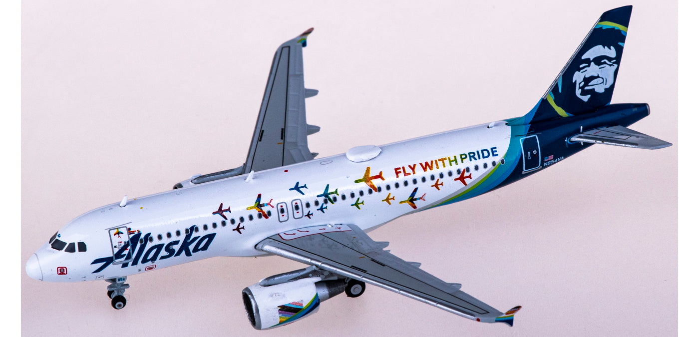 1:400 Geminijets GJASA2042 Alaska Airlines Airbus A320 N854VA Fly With Pride+Free Tractor