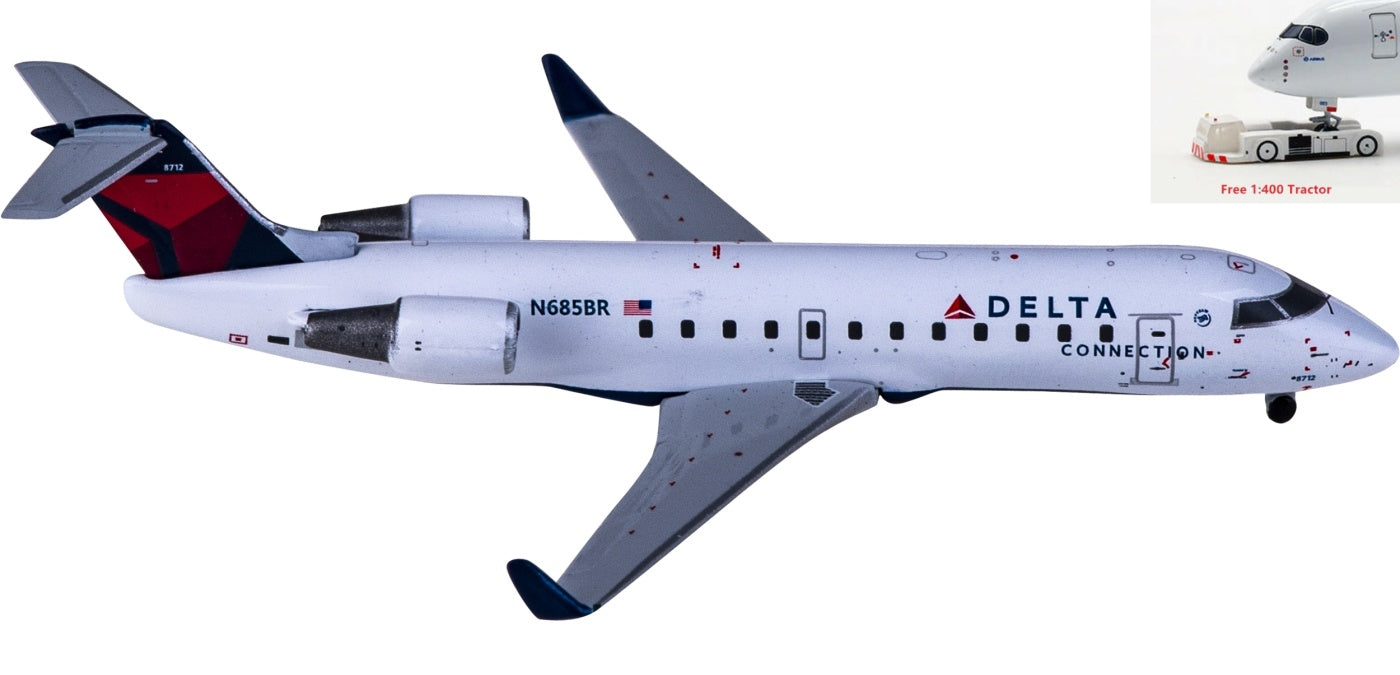 1:400 Geminijets GJDAL2034 Delta Air Lines Bombardier CRJ200LR N685BR+Free Tractor