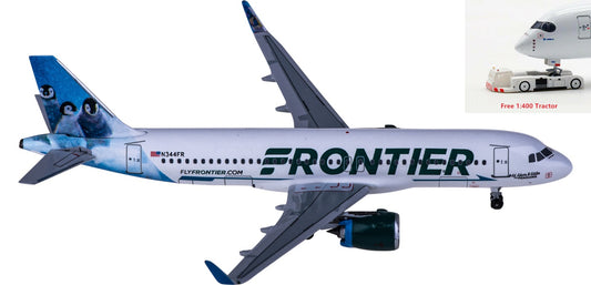 1:400 AeroClassics AC419978 Frontier Airlines Airbus A320Neo N344FR Aircraft Model+Free Tractor