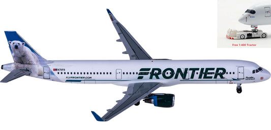 1:400 AeroClassics AC419979 Frontier Airlines Airbus A321 N711FR Aircraft Model+Free Tractor