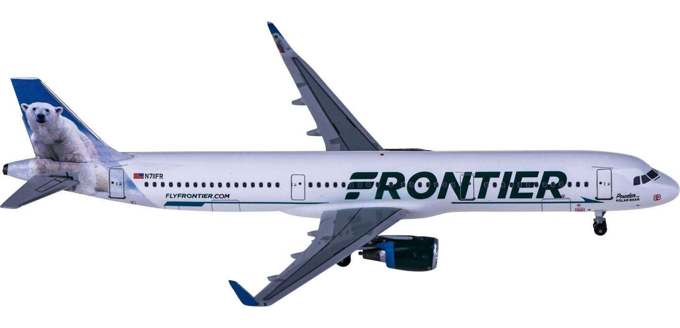 1:400 AeroClassics AC419979 Frontier Airlines Airbus A321 N711FR Aircraft Model+Free Tractor