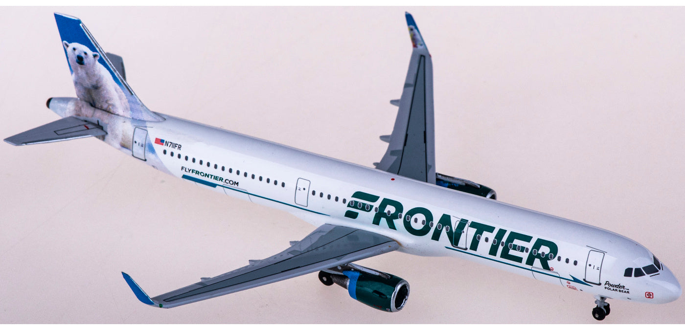 1:400 AeroClassics AC419979 Frontier Airlines Airbus A321 N711FR Aircraft Model+Free Tractor