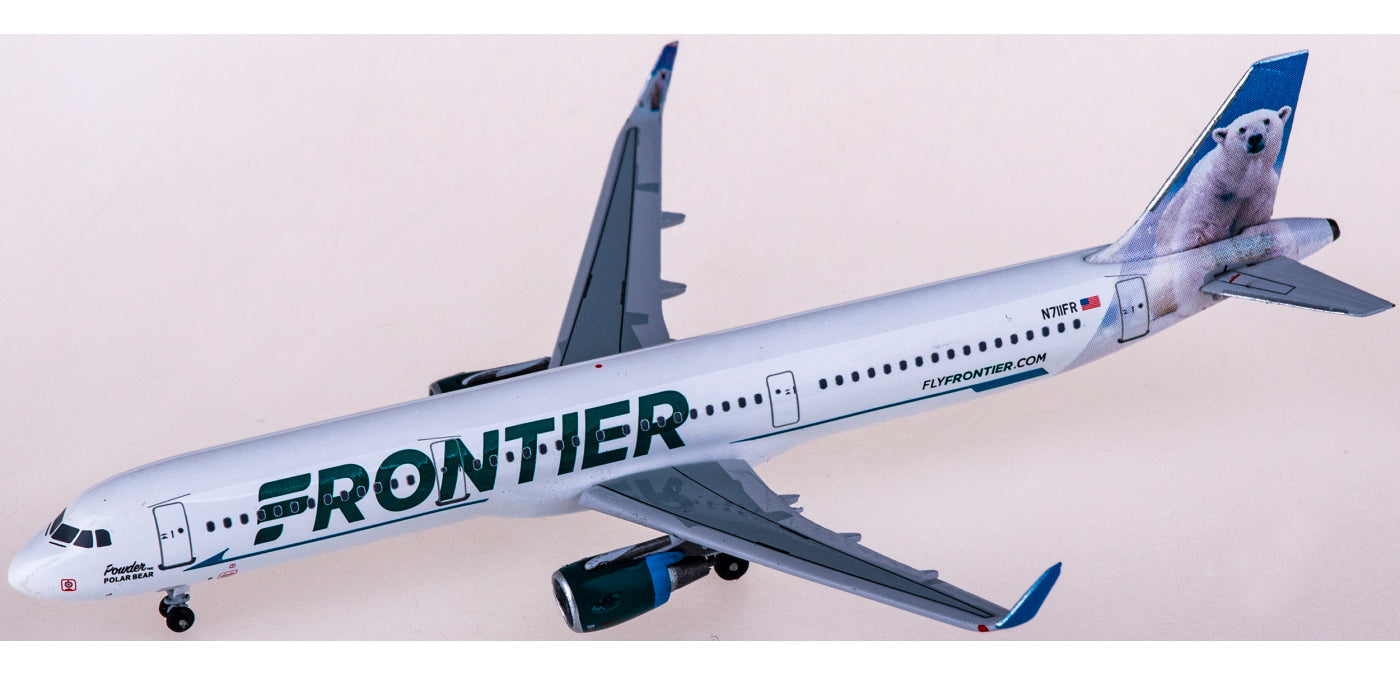 1:400 AeroClassics AC419979 Frontier Airlines Airbus A321 N711FR Aircraft Model+Free Tractor