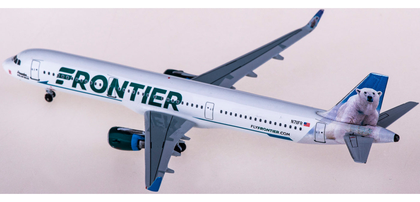 1:400 AeroClassics AC419979 Frontier Airlines Airbus A321 N711FR Aircraft Model+Free Tractor